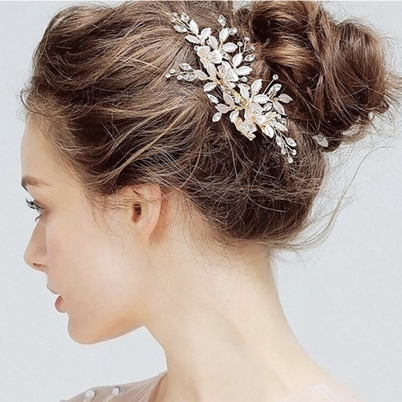 4 / $25 Wedding Prom Clip Rhinestone Hair Clip Comb Barrette Flower - Picture 2 of 4